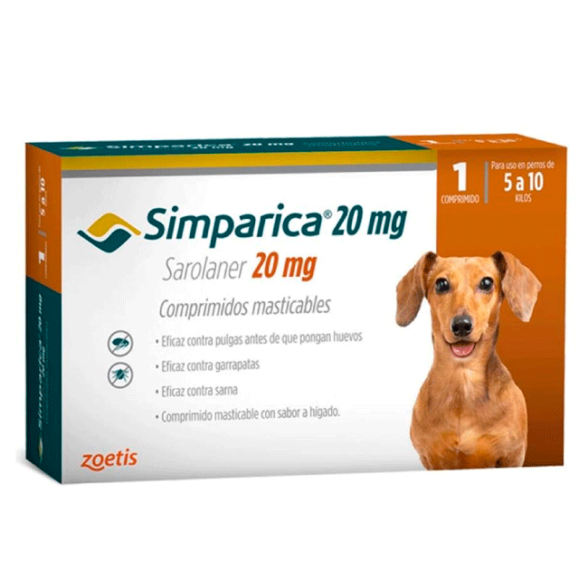 SIMPARICA 20 MG 1 TAB (5kg a 10kg)