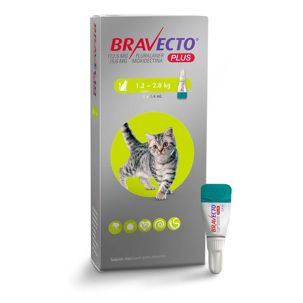 BRAVECTO PLUS GATO 112.5 MG 1.2-2.8 KG 1 TAB