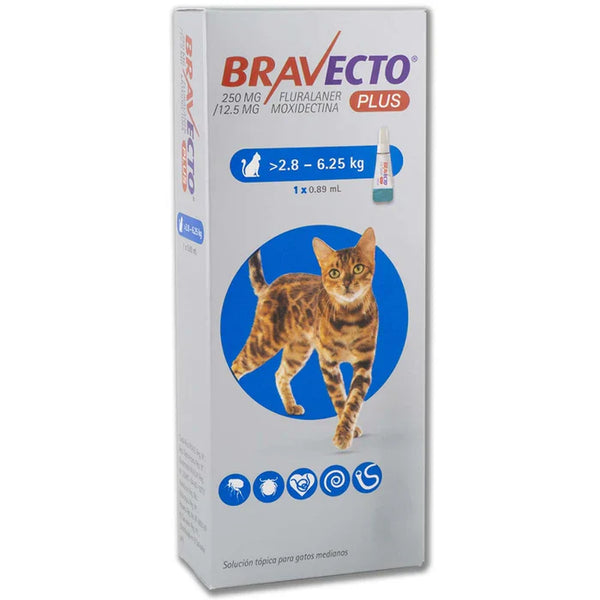 BRAVECTO PLUS GATO 250 MG 2.8-6.25 KG 1 TAB