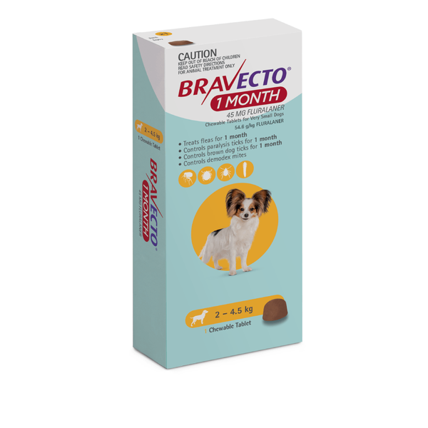 Bravecto 2-4.5 kg 45 mg 1 Masticables