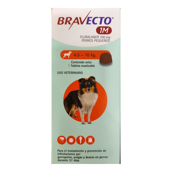 Bravecto 4.5-10kg 100mg 1 Masticables