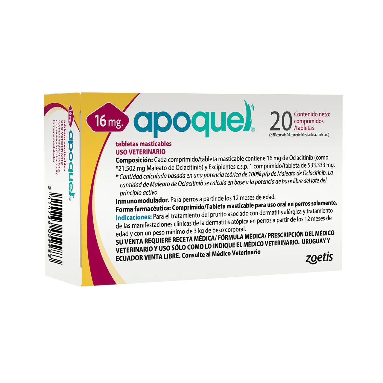 APOQUEL 16 MG. C/100 TAB. MASTICABLE