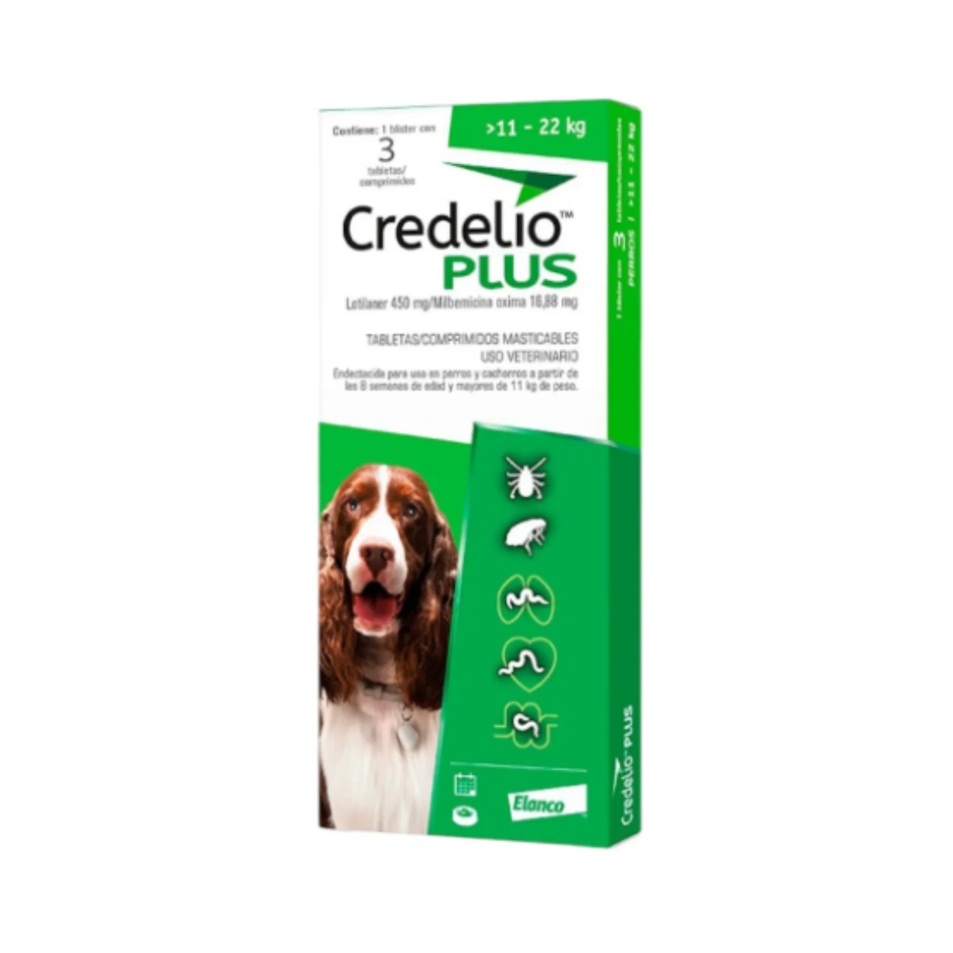 CREDELIO PLUS TAB 450 MG 11-22KG C/3