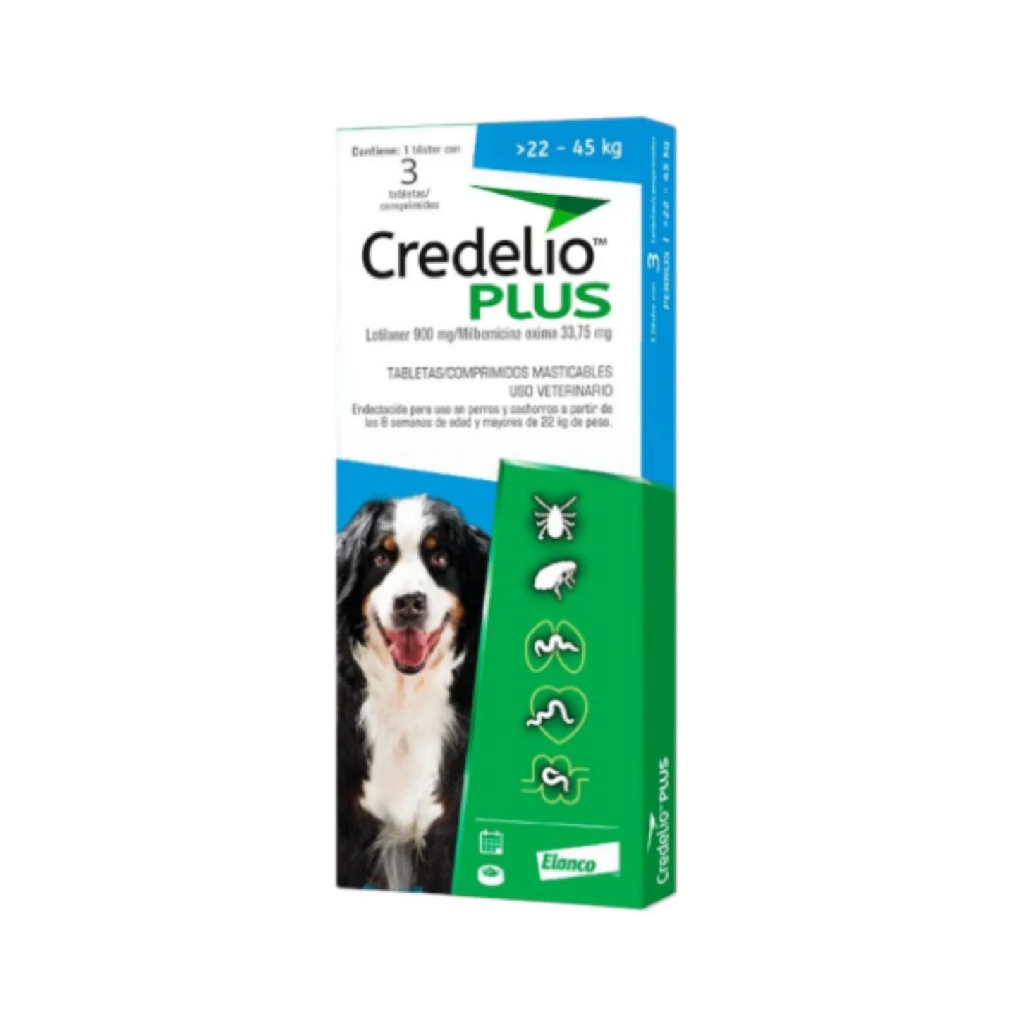 CREDELIO PLUS TAB 900 MG 22-45KG C/1