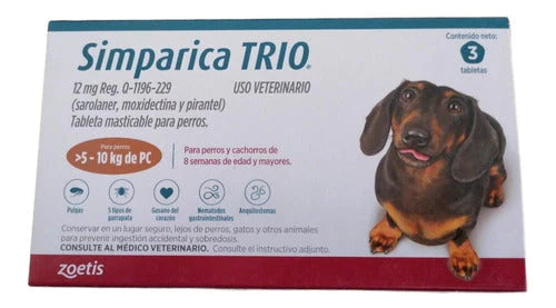 SIMPARICA TRIO 5.1A10KG 12MG C/3TAB