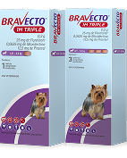 BRAVECTO 1M TRIPLE 25mg 3 TAB. XS
