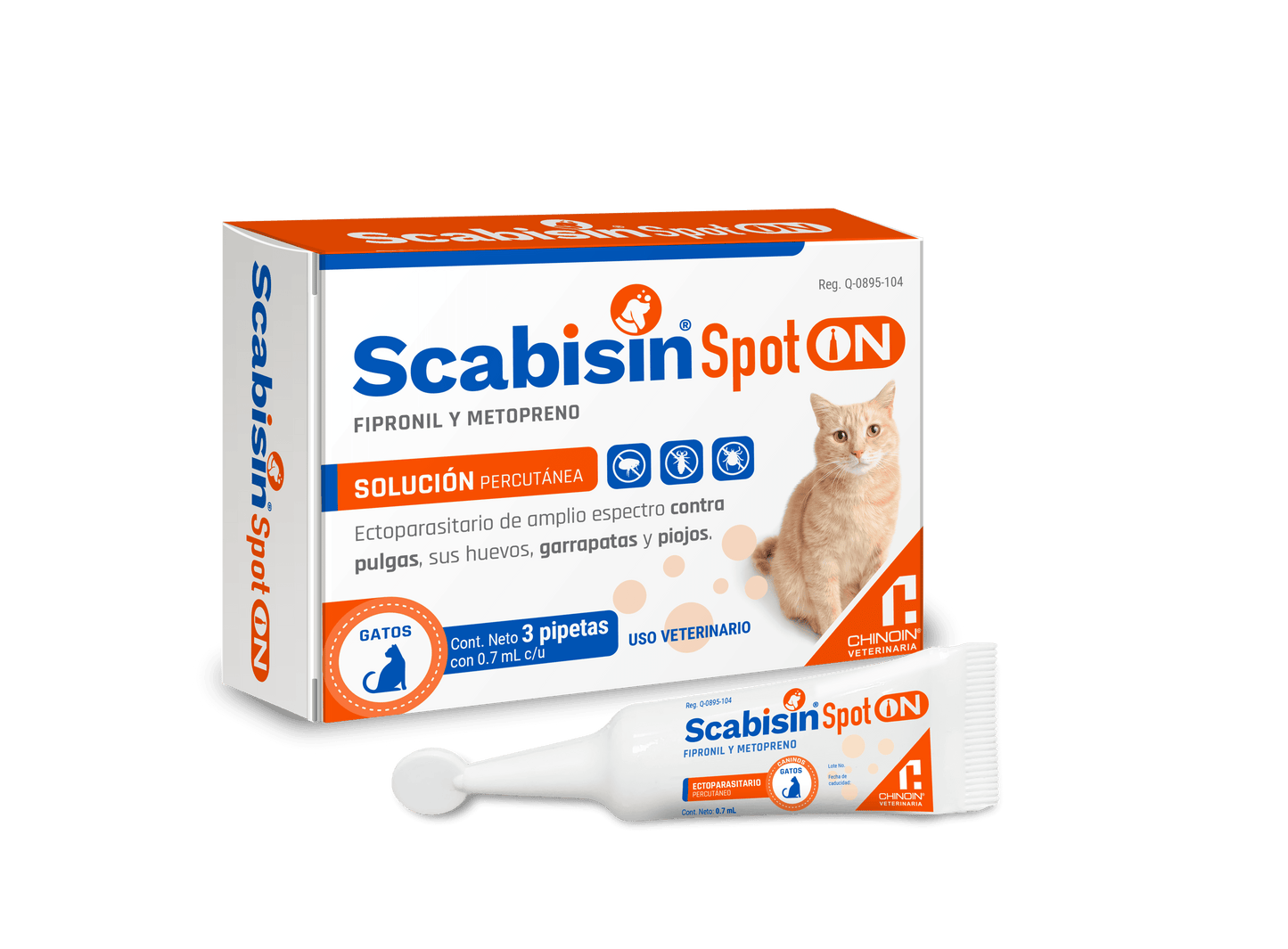 SCABISIN SPOT ON GATO 0.7ML 1 A 10KG C/3