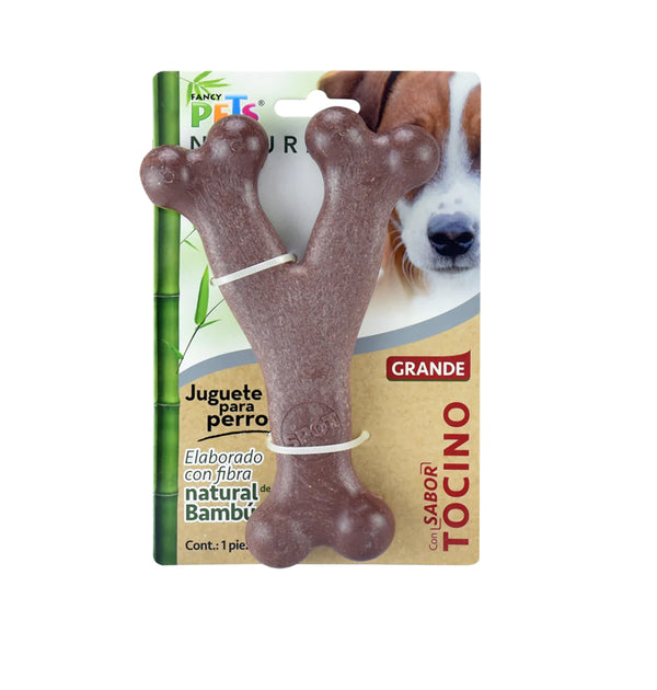 JUGUETE HUESO TRIPLE DE BAMBU GRANDE TOCINO