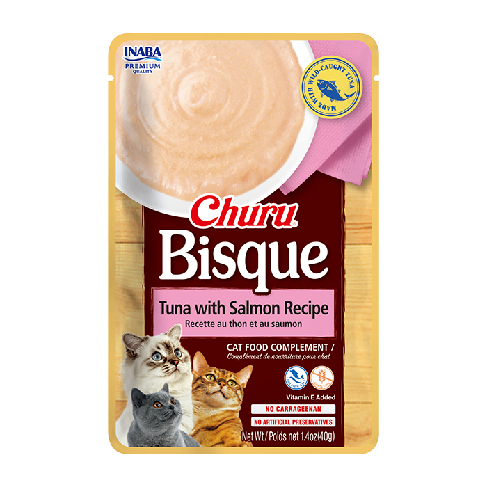 CHURU BISQUE ATUN CON SALMON C/6 BOLSAS