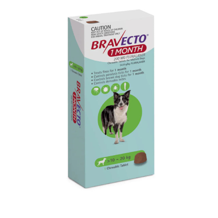BRAVECTO 10-20KG 200MG C/1 MASTICABLE. (1 MES)