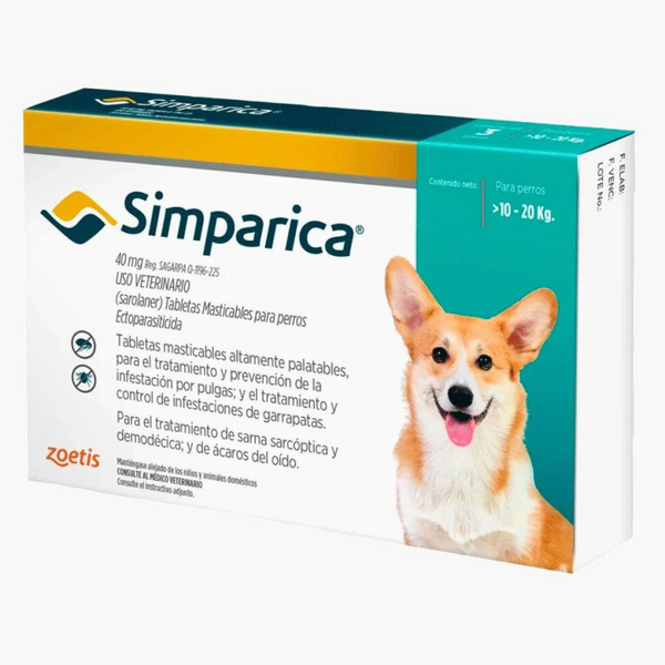 SIMPARICA 40 MG (10-20KG)1TAB