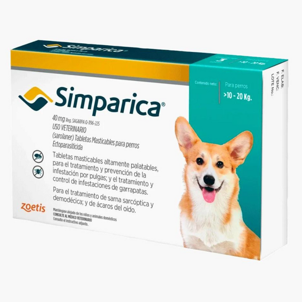 SIMPARICA 40 MG ( 10-20 KG ) 1TAB